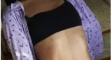 Zoom on woman body with black underwear